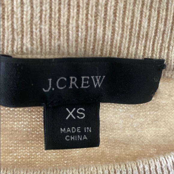 J. Crew Tan Crewneck Sweater with Ribbed Detailing - Picture 4 of 5